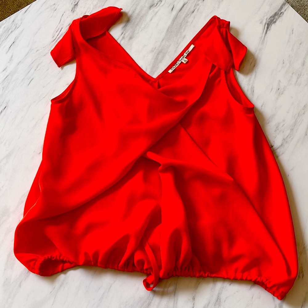 Orange red Rachel Roy top. - Picture 4 of 7